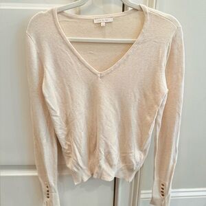 Skies are Blue V-Neck Cream Sweater XS